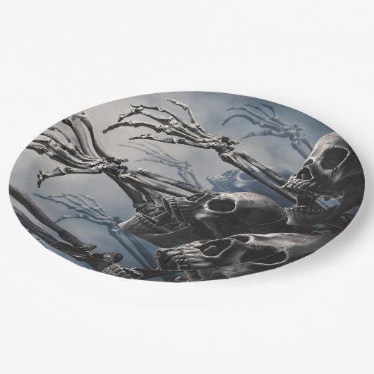 Assiettes En Carton Welcome Undead Zombie Skeleton Effrayant Papier Éf (Angle)