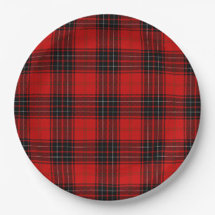 Assiettes En Carton Wemyss tartan rouge noir plaid