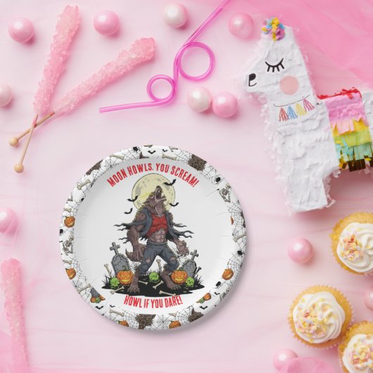 Assiettes En Carton 🐺 Werewolf Halloween Plaques en papier 🎃 💀 (Fête)