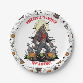 Assiettes En Carton 🐺 Werewolf Halloween Plaques en papier 🎃 💀