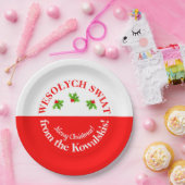 Assiettes En Carton Wesolych Swiat Christmas Party Pologne Drapeau et  (Fête)