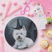 Assiettes En Carton West Highland White Terrier Citrouille Halloween (Fête)