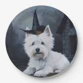 Assiettes En Carton West Highland White Terrier Citrouille Halloween (Devant)
