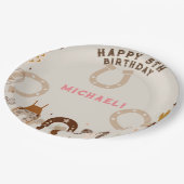 Assiettes En Carton Western Country Cowboy fête d'anniversaire (Angle)