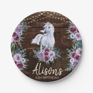 Assiettes En Carton Western Country Cowgirl Horse fête d'anniversaire