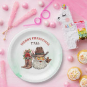 Assiettes En Carton Western Cowboy Père Noël (Fête)