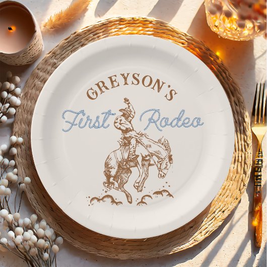 Assiettes En Carton Western Cowboy Premier Rodéo 1er Anniversaire
