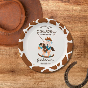 Assiettes En Carton Western Cowboy Rocse Horse Boy Anniversaire