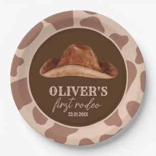 Assiettes En Carton Western First Rodeo Wild West Cowboy 1er anniversa