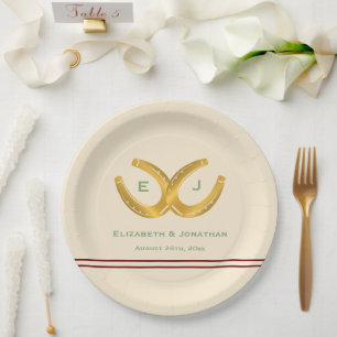 Assiettes En Carton Western Horseshoe Mariage
