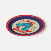 Assiettes En Carton Western Party Cowboy Boot Scootin" Danse Rouge (Angle)
