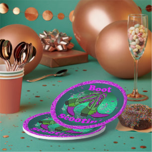 Assiettes En Carton Western Party Cowboy Boot Scootin" Danse violet