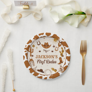 Assiettes En Carton Western Premier Rodéo 1er anniversaire