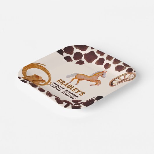 Assiettes En Carton Western premier rodéo saddup cheval fête d'anniver (Angulaire)