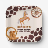 Assiettes En Carton Western premier rodéo saddup cheval fête d'anniver (Recto)