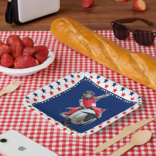 Assiettes En Carton Western Rodeo Mutton Busch Cowboy Kid Carré Sti