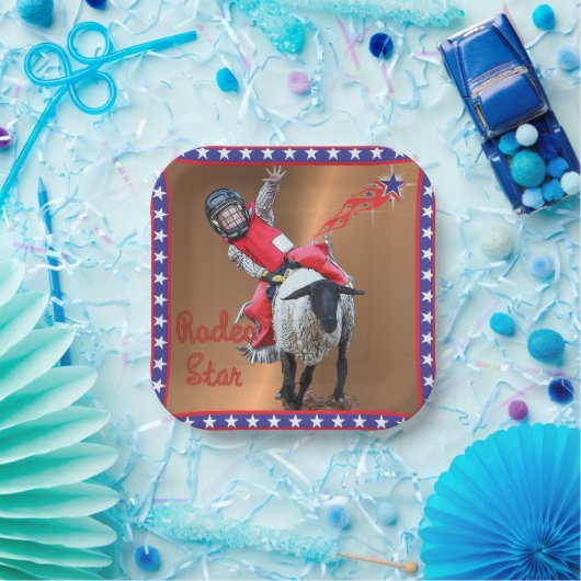 Assiettes En Carton Western Rodéo Star Mutton Busid (Fête)