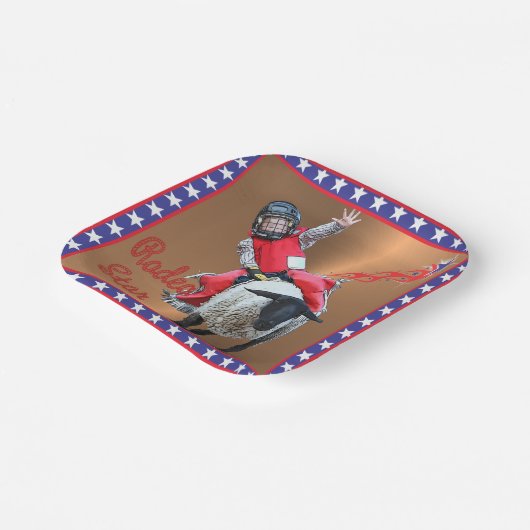 Assiettes En Carton Western Rodéo Star Mutton Busid (Angulaire)