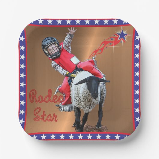 Assiettes En Carton Western Rodéo Star Mutton Busid (Recto)