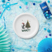 Assiettes En Carton What Funny Cat Pushing Christmas Tree Over Cat Xma (Fête)