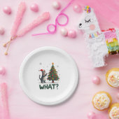 Assiettes En Carton What Funny Cat Pushing Christmas Tree Over Cat Xma (Fête)