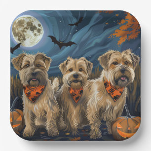 Assiettes En Carton Wheaten Terrier Halloween Éffrayant