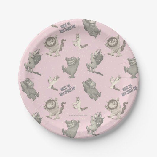 Assiettes En Carton Where the Wild Things Are Pink Star Pattern (Devant)