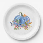 Assiettes En Carton Whimsical Autumn Blue Pumpkin  (Devant)
