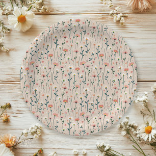 Assiettes En Carton Whimsical Boho Garden Party Baby in Bloom Shower
