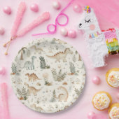 Assiettes En Carton Whimsical Boho Jungle Dinosaur Motif (Fête)