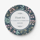 Assiettes En Carton Whimsical Botanical Berry Mariage (Devant)