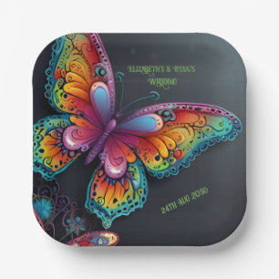 Assiettes En Carton Whimsical Butterfly Romance Faire-part de mariage