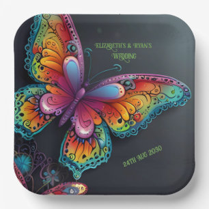 Assiettes En Carton Whimsical Butterfly Romance Faire-part de mariage