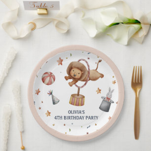 Assiettes En Carton Whimsical Circus Lion Anniversaire de enfant Party