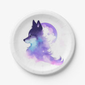 Assiettes En Carton Whimsical Custom Woodland Wolf Anniversaire (Devant)