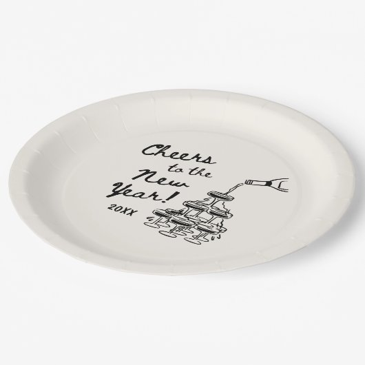 Assiettes En Carton Whimsical Disco Ball New Year's Eve Party (Angle)