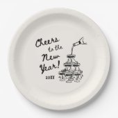 Assiettes En Carton Whimsical Disco Ball New Year's Eve Party (Devant)