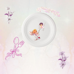 Assiettes En Carton Whimsical Fairy Magique 4th Birthday plaques papie