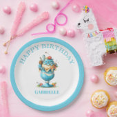 Assiettes En Carton Whimsical Fun Teal Birthday  (Fête)