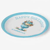 Assiettes En Carton Whimsical Fun Teal Birthday  (Angle)