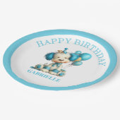 Assiettes En Carton Whimsical Fun Teal Birthday  (Angle)