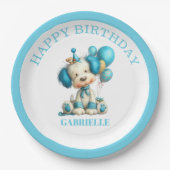 Assiettes En Carton Whimsical Fun Teal Birthday  (Devant)