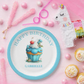 Assiettes En Carton Whimsical Fun Teal Birthday (Fête)