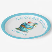 Assiettes En Carton Whimsical Fun Teal Birthday (Angle)