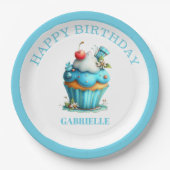 Assiettes En Carton Whimsical Fun Teal Birthday (Devant)