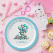 Assiettes En Carton Whimsical Fun Teal Birthday (Fête)