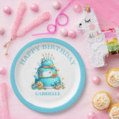 Assiettes En Carton Whimsical Fun Teal Birthday (Fête)