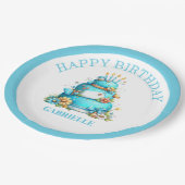 Assiettes En Carton Whimsical Fun Teal Birthday (Angle)