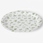 Assiettes En Carton Whimsical Hand Drawn Doodle Green (Angle)
