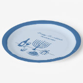 Assiettes En Carton Whimsical Hand Drawn Hanukkah Party Trendy Custom (Angle)